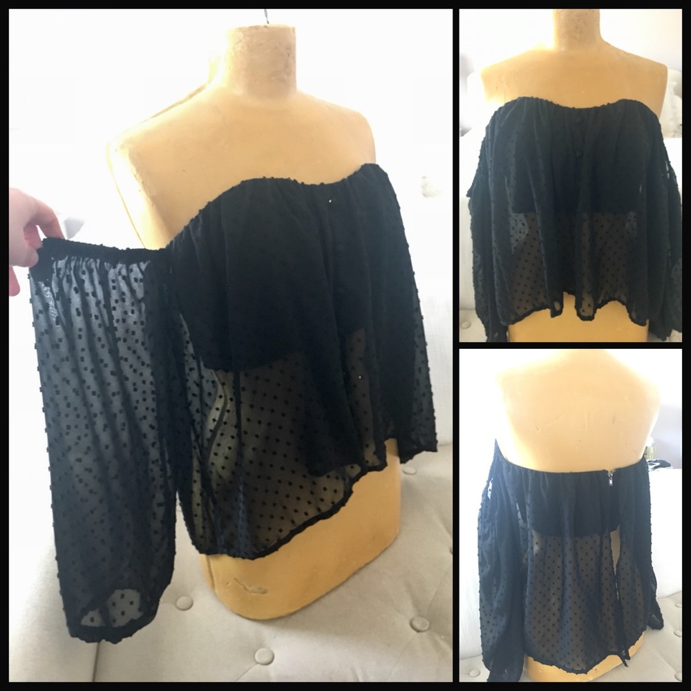 Caroline Constas 🎀 black bustier babydoll crop